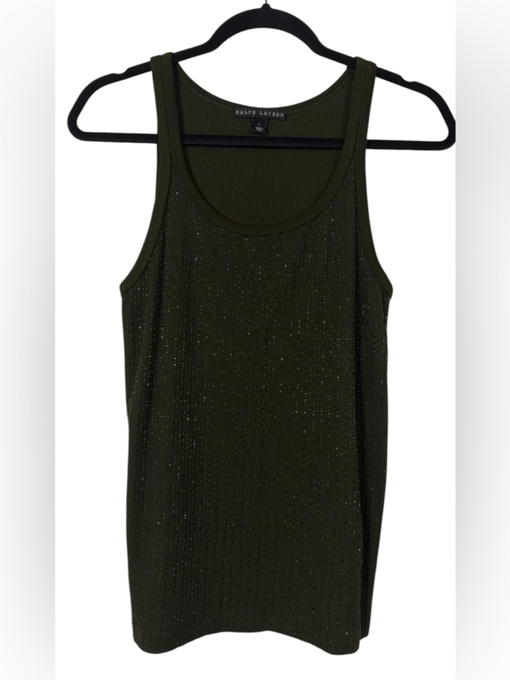 Ralph Lauren Black Label Beaded Tank Top Festive Holidays Shiny Size Large